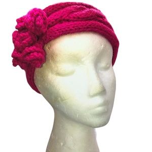 Cable Knit Fuchsia Pink Headband